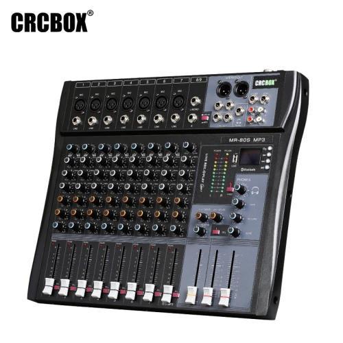 CRCBOX MR-80S 8-канальный микшерный пульт, FX, MP3, Bluetooth
