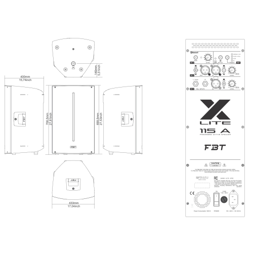 FBT X-Lite 115A Активная АС, 1500 Вт., 15 дюймов
