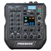 Freeboss AG-AS04B 4-канальный микшерный пульт, FX, MP3, Bluetooth