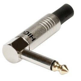 Hicon HI-J63MA01 Разъем JACK 6,3 мм угловой 90° (моно), папа, кабельный