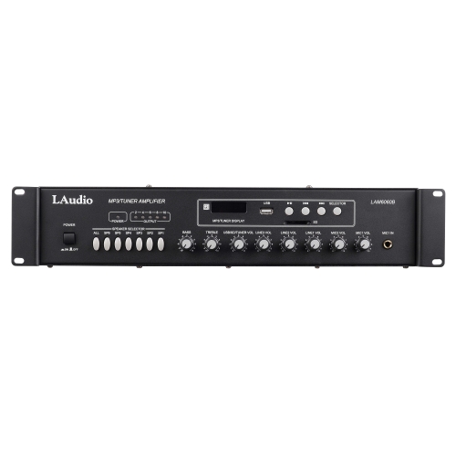 LAudio LAM6060B Трансляционный микшер-усилитель, 60 Вт., MP3, FM, 6 зон