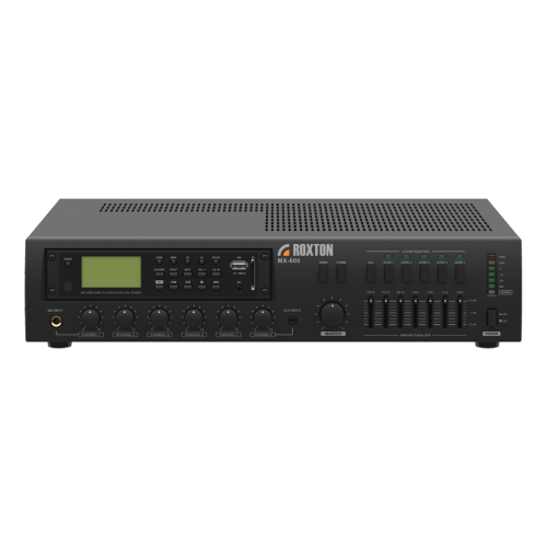 Roxton MX-600 Трансляционный микшер-усилитель, 600 Вт., 5 зон, MP3, FM, Bluetooth