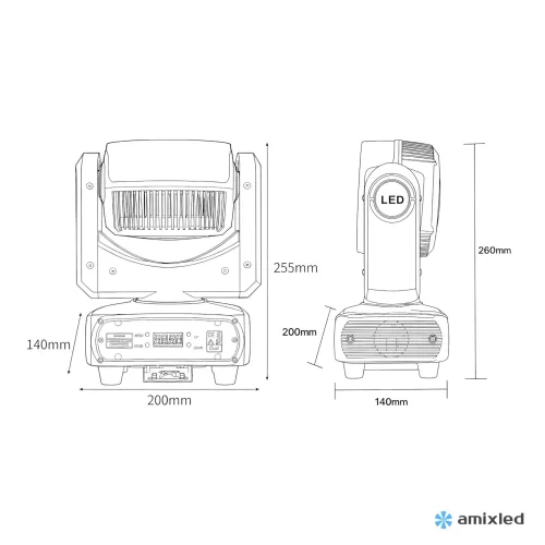 Amixled Fresnel MINI WASH 120W RGB Вращающаяся голова Wash с линзой Френеля, 120 Вт., RGB