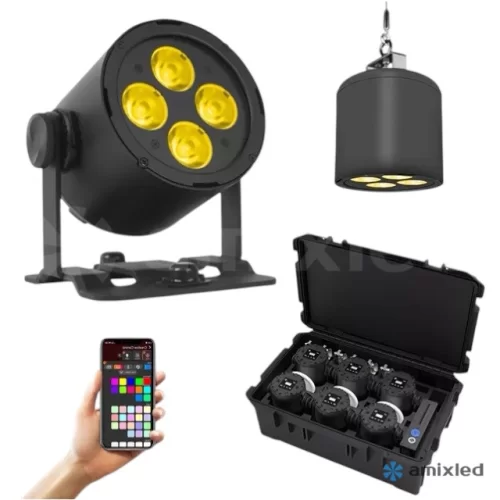 Amixled UNI PAR BATTERY IP65 4x20W RGBL Комплект из 6 аккумуляторных прожекторов в кейсе