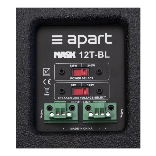APart MASK12T-BL Двухполосная акустическая система 120 - 240 Вт, 70 - 100 В, 48 - 22 кГц, IP 40