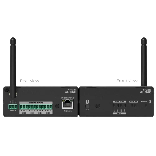 Audac NIO240 Интерфейс Dante/AES67, 4х0, Bluetooth