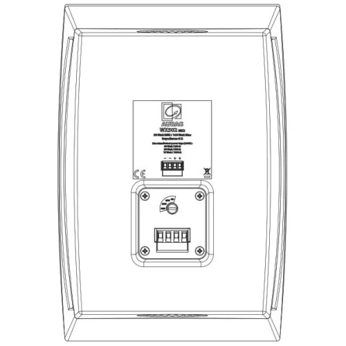 Audac WX802MK2/OW Корпусная АС, 70 Вт.- 16 Ом., 60/30/15 Вт.- 100В, 8", IP55