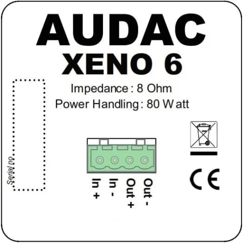 Audac XENO6/B Пассивная АС, 80 Вт., 6"