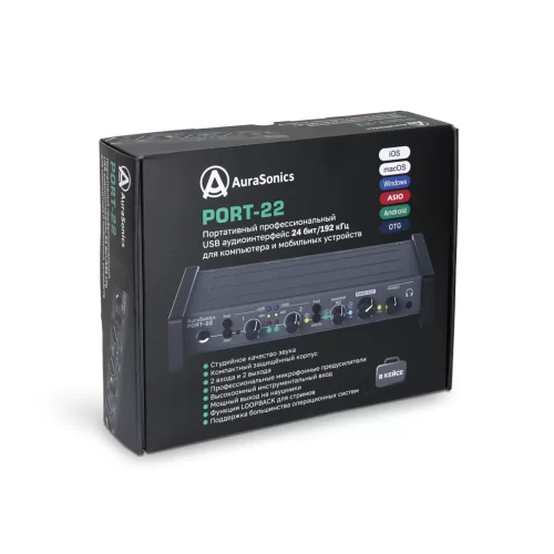 AuraSonics Port-22 Аудиоинтерфейс USB, 2x2