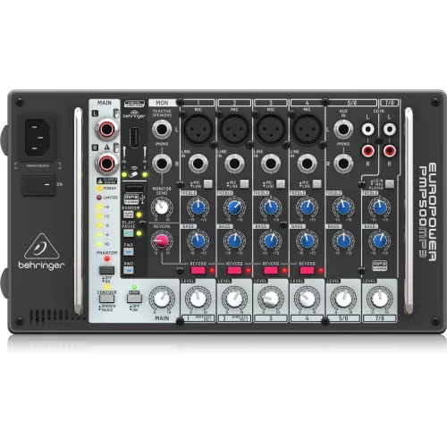 Behringer PMP500MP3 8-канальный активный микшер, 2x250 Вт., MP3