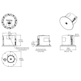 Biamp DX-IC4-W Встраиваемая АС, 7,5/15/30 Вт.-100 В; 60 Вт. - 8 Ом., 4,5"