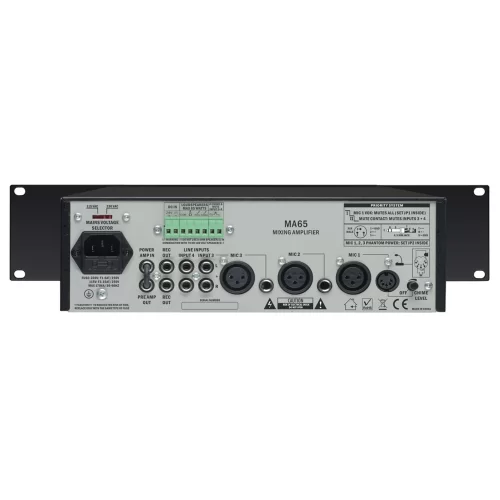 Biamp MA65 Микшер-усилитель, 65 Вт., 70В/100В/8 Ом.