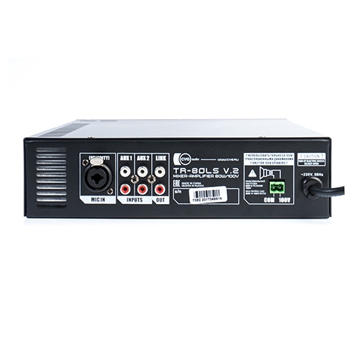 CVGaudio TR-80LS Трансляционный микшер-усилитель, 80W - 100V/70V/4-16ohm