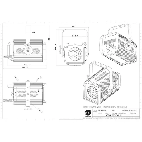 DTS SCENA S 300/500 PC Театральный прожектор, 300/500 Вт., Zoom