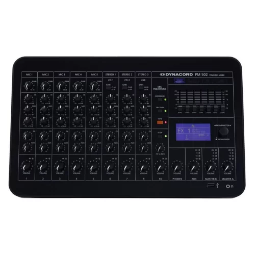 Dynacord PM 502 Активный микшерный пульт, 8 каналов, FX, 2x450 Вт., 4 Ом.