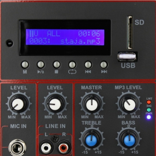 Eurosound ESM-15Bi-M Активная АС, 400 Вт., 15 дюймов, MP3