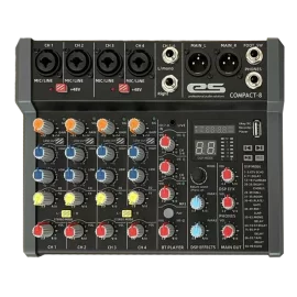 Eurosound Compact-8 8-канальный микшер, FX, MP3, Bluetooth