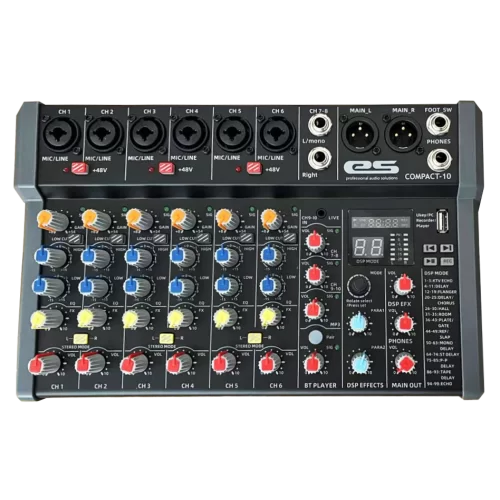 Eurosound Compact-10 10-канальный микшер, FX, MP3, Bluetooth