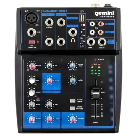Gemini GEM-05USB 5-канальный микшер, MP3, Bluetooth