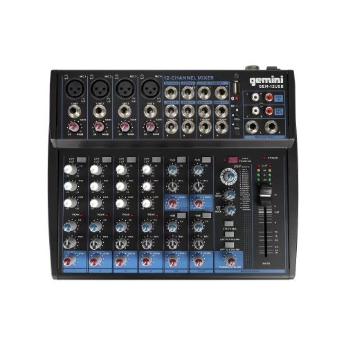 Gemini GEM-12USB 8-канальный микшер, FX, MP3, Bluetooth