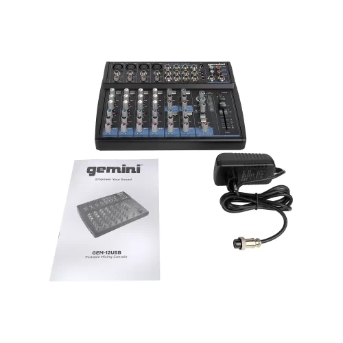 Gemini GEM-12USB 8-канальный микшер, FX, MP3, Bluetooth