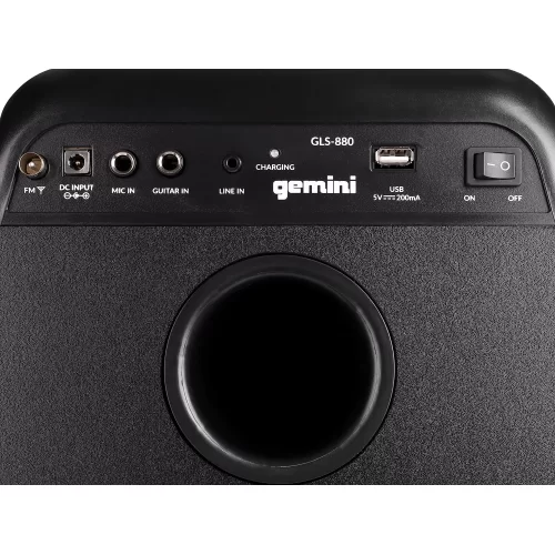 Gemini GLS-880 Портативная АС, 100 Вт., 2х8", MP3, Bluetooth