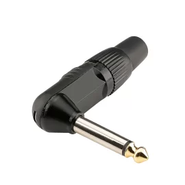 Hicon HI-J63MA06 Разъем JACK 6,3 мм угловой 90° (моно), папа, кабельный