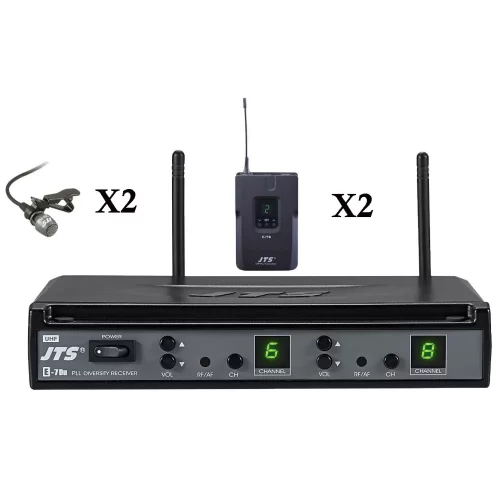 JTS E-7Du/E-7TBD+CM-501 Радиосистема с 2 передатчиками и петличными микрофонами