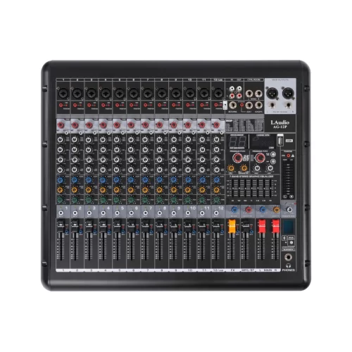 LAudio AG-12P Активный микшерный пульт, 12 каналов, 2х300 Вт., FX, MP3, Bluetooth