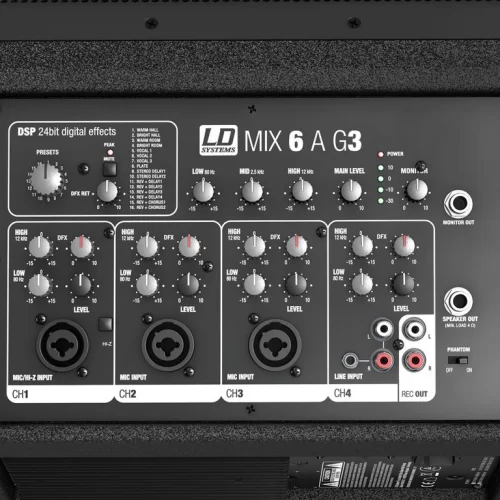 LD Systems MIX 6 A G3 Активная АС, 2x70 Вт., 6,5", микшер