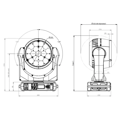 Martin MAC Aura PXL Вращающаяся голова Wash, 19x40 Вт., RGBW