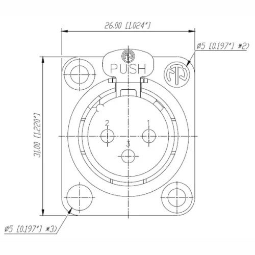 Neutrik NC3FD-L-BAG-1  Панельный разъем XLR "мама"