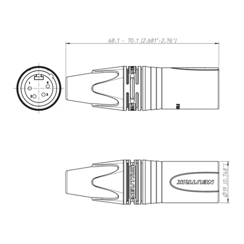 Neutrik NC4MXX-BAG Разъем XLR кабельный, 4 контакта, штекер