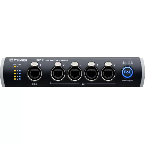 PreSonus SW5E AVB-коммутатор, 5 портов, 4 порта с функцией PoE