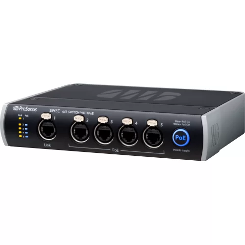 PreSonus SW5E AVB-коммутатор, 5 портов, 4 порта с функцией PoE