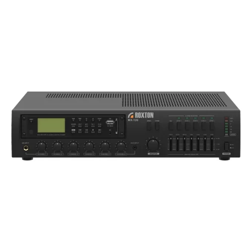 Roxton MX-120 Трансляционный микшер-усилитель, 120 Вт., 5 зон, MP3, FM, Bluetooth