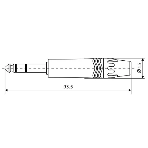 Roxtone J3NN Кабельный разъем 6.3мм, стерео Jack