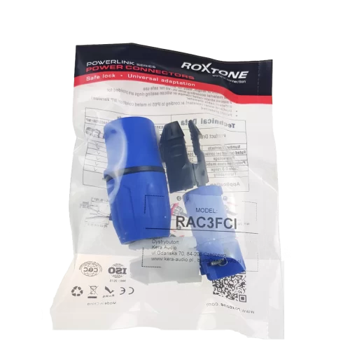 Roxtone RAC3FCI-BLUE Кабельный силовой разъем типа PowerCon
