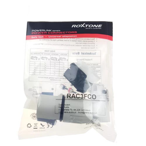 Roxtone RAC3FCO-GREY Кабельный силовой разъем типа PowerCon