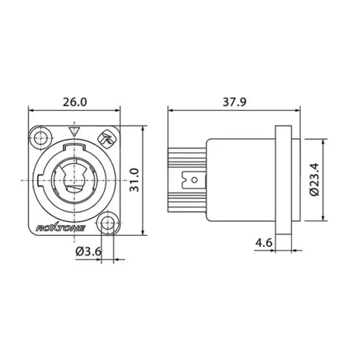 Roxtone RAC3MPO-WP-GREY Панельный силовой разъем типа PowerCon