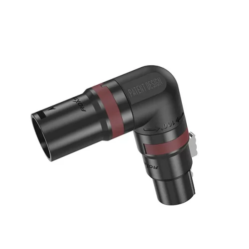 Roxtone RAX3FM Переходник угловой с 3-x контактного XLR папа на 3-х контактный XLR мама