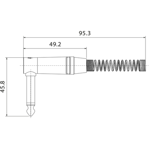 Roxtone RJ2RPP-BN Разъем 6,3mm моно Jack(угловой)