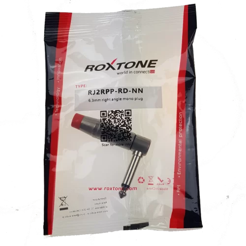 Roxtone RJ2RPP-RD-NN Разъем 6,3mm моно Jack(угловой)