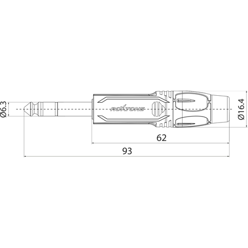 Roxtone RJ3P-BN Разъем Jack 1/4'' (6,3 мм) стерео