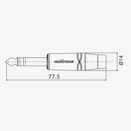 Roxtone RJ3PP-BK-NN Разъем 6.3мм, стерео Jack