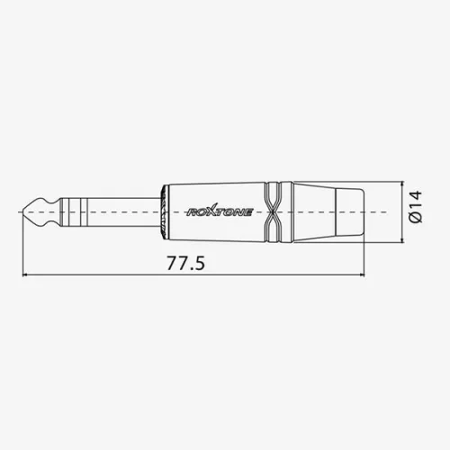 Roxtone RJ3PP-RD-NN Разъем 6.3мм, стерео Jack