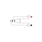 Roxtone RPAN330 Переходник Jack 6,3 мм стерео "папа" - 2 x RCA "мама"