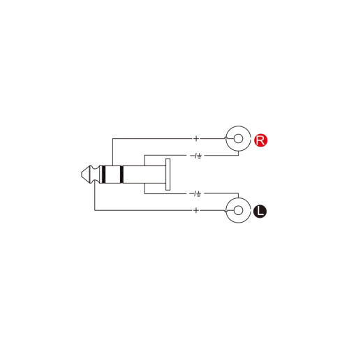 Roxtone RPAN330 Переходник Jack 6,3 мм стерео "папа" - 2 x RCA "мама"