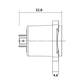 Roxtone RS4MD-WP-T Разъем панельный Speakon "папа", 4-контактный, IP66