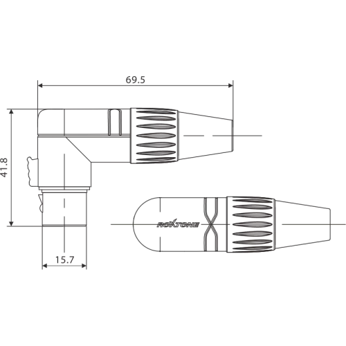 Roxtone RX3RFP-NT Разъем XLR, угловой, мама 3-х контактный